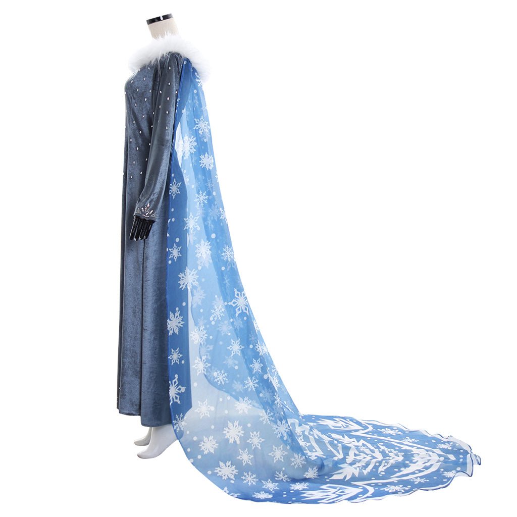 Vestido de Terciopelo de Elsa de Frozen | Disfraz de Cosplay para Mujeres para Halloween - Fantasia Cosera