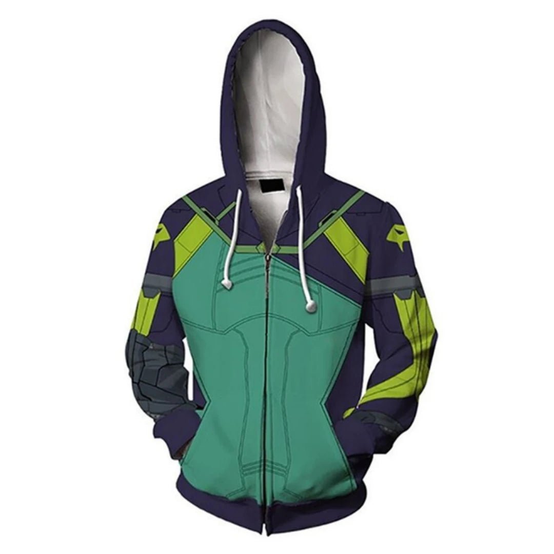 Juego Valorant Viper Cosplay Chaqueta con Capucha Cremallera Unisex Sudadera Impresión 3D Halloween Carnaval Fiesta - Fantasia Cosera