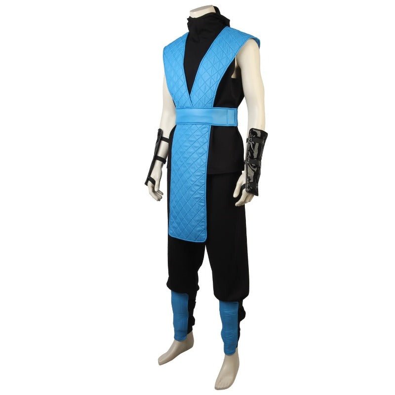Traje de Cosplay de Sub-Zero de Mortal Kombat Ninja Azul con Máscara - Fantasia Cosera