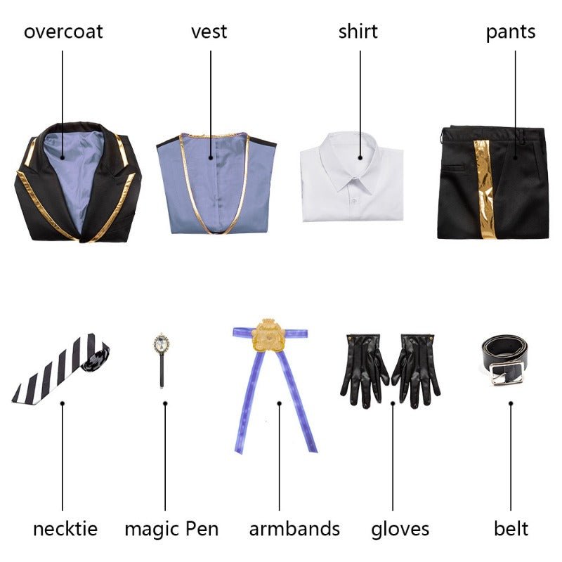 Traje de Cosplay Twisted Wonderland Azul Floyd Jade Conjunto Completo para Halloween - Fantasia Cosera