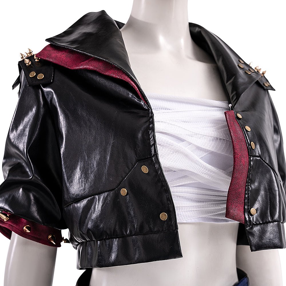 Chaqueta de Cuero Negro Arcane 2 Vi - Traje de Cosplay de Alta Calidad para Gamers - Fantasia Cosera