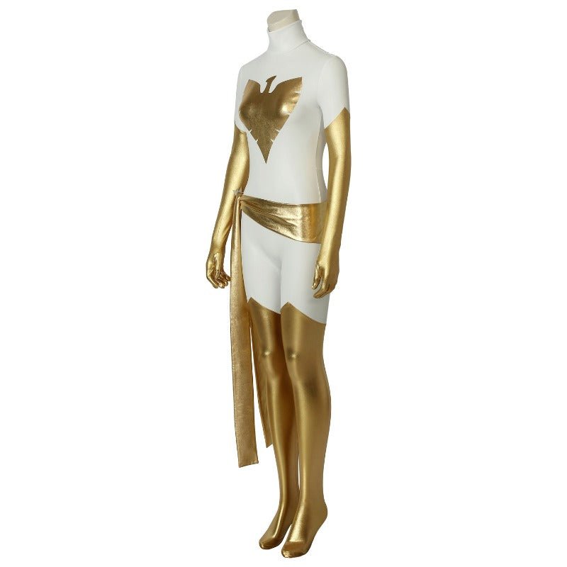 Traje de Cosplay Phoenix X-Men Blanco Perla de Spandex para Fans de Películas - Fantasia Cosera