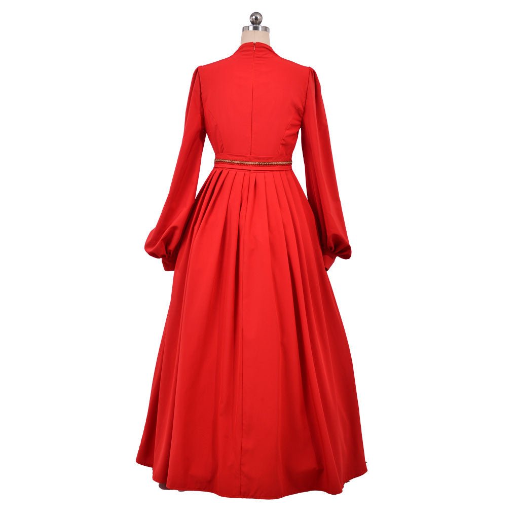 Vestido de Cosplay de Buttercup de La Princesa Prometida - Vestido Rojo de Mangas Largas con Escote en V para Bodas, Bailes y Eventos - Fantasia Cosera