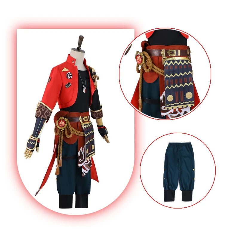 Disfraz de Cosplay de Thoma de Genshin Impact para Hombre - Conjunto Completo con Sombrero para Halloween - Fantasia Cosera