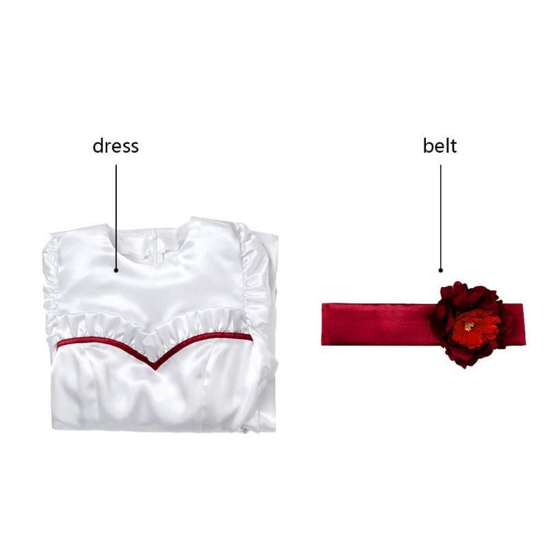 Disfraz de Novia Fantasma Annabelle Halloween Vestido Largo Princesa Blanco - Fantasia Cosera