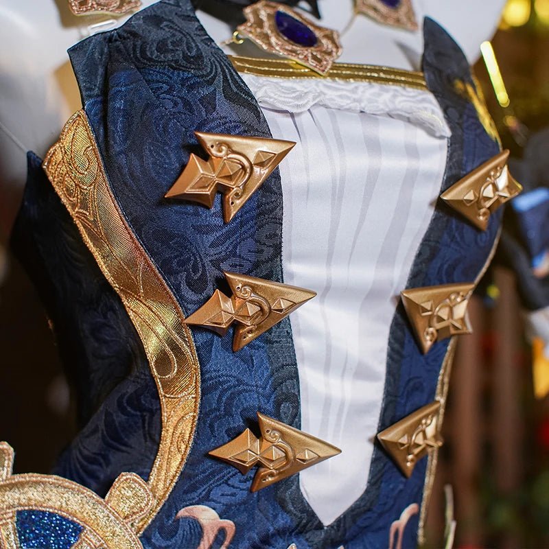 Traje de Cosplay de Genshin Impact Fontaine Navia Spina di Rosula Vestido Steampunk con Sombrero para Mujer - Fantasia Cosera