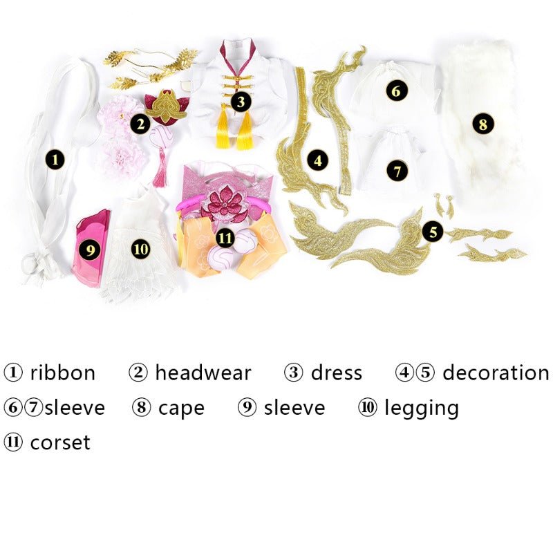 Traje de Cosplay de Chang E Conjunto Completo para Mujeres Fiesta de Halloween y Navidad - Fantasia Cosera