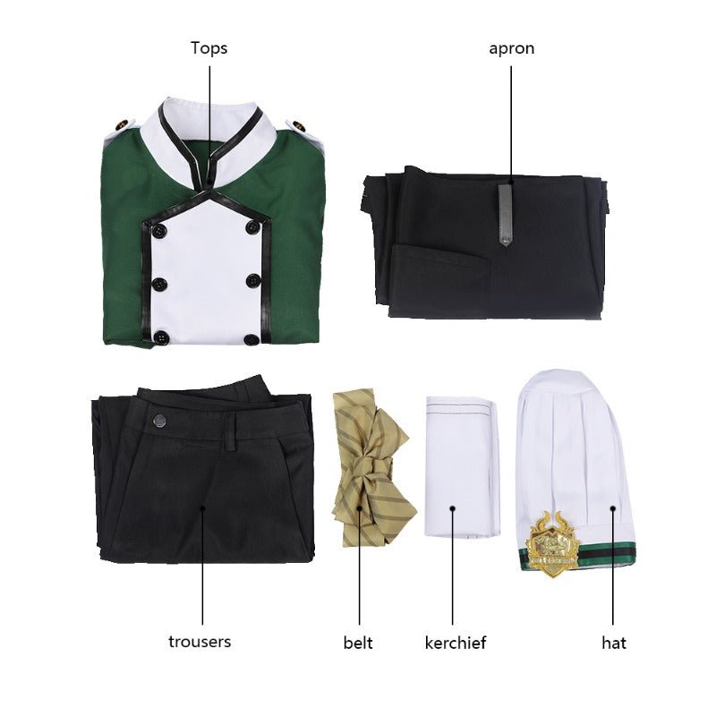Traje de Cosplay Chef Silver Riddle de Twisted Wonderland Personalizado - Fantasia Cosera
