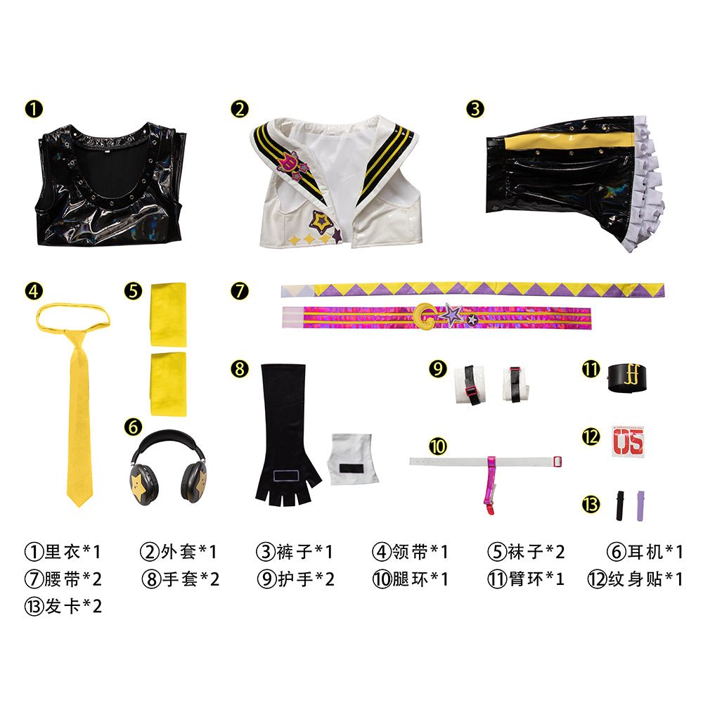 Trajes de Cosplay de Len y Rin de Muse Dash | Concierto Mágico de Project Mirai Sekai Juego Completo - Fantasia Cosera