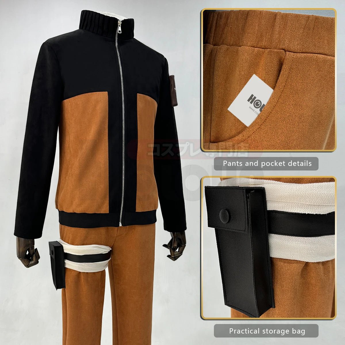 Disfraz Cosplay HOLOUN Anime Uzumaki Versión Adulto Camisa Pantalones Tocado Regalo Navidad Año Nuevo - Fantasia Cosera