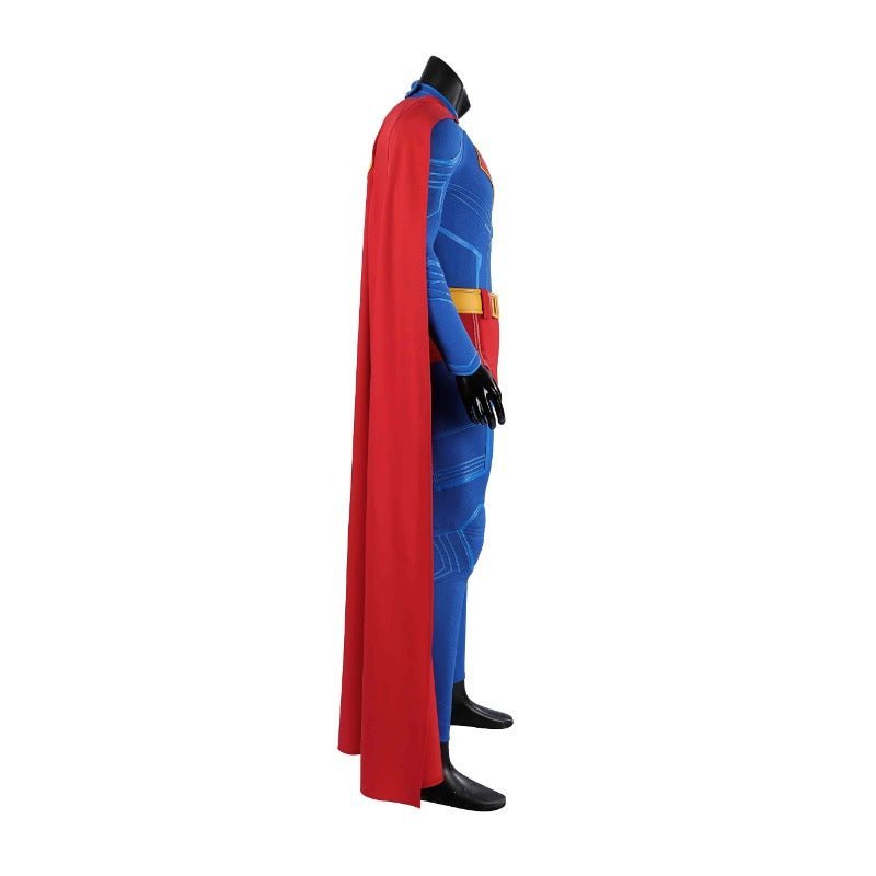 Traje de Cosplay Superhéroe Legado Clark Kent - Bodysuit Azul con Capa Roja - Fantasia Cosera