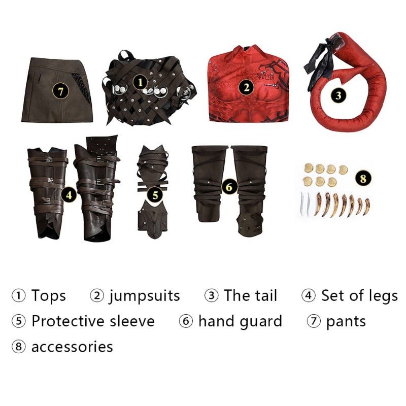 Conjunto de Cosplay de Karlach de Baldur's Gate - Fantasia Cosera