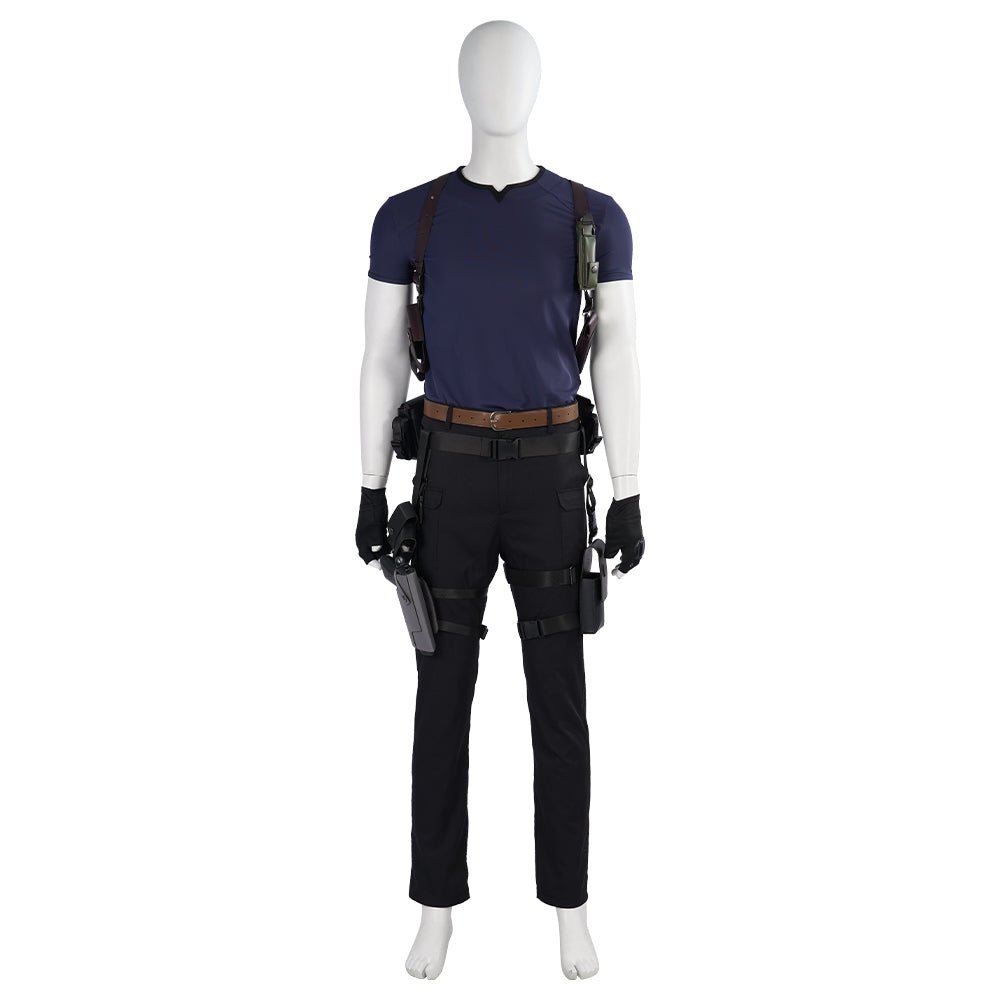 Traje de Cosplay de Leon de Resident Evil 4 - Conjunto Completo para Hombres en Halloween y Eventos de Juegos - Fantasia Cosera