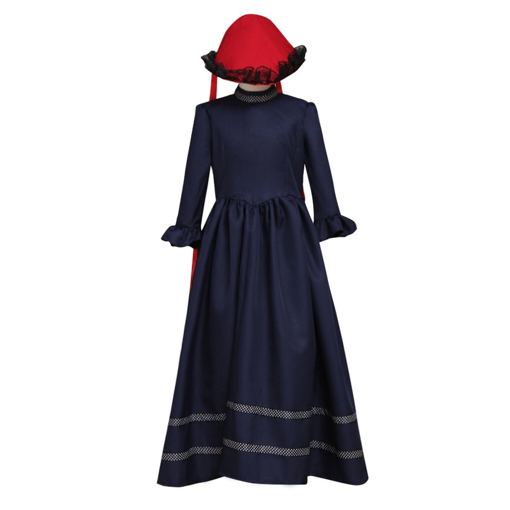 Traje de Cosplay Medieval Gótico Lolita para Niñas con Capa y Sombrero – Outfit de Fantasía Único para Fiestas y Eventos - Fantasia Cosera