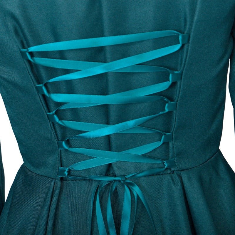 Vestido Gótico Medieval de Cocktail Alto-Bajo – Traje de Cosplay de Manga Larga para Mujer - Fantasia Cosera