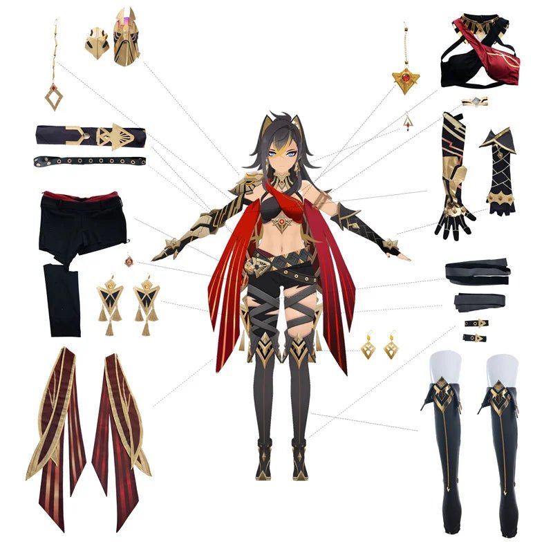 Traje de Cosplay Dehya Genshin Impact para Mujer, Uniforme de Carnaval, Disfraz para Fiesta de Halloween - Fantasia Cosera