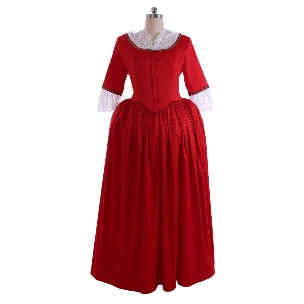 Vestido de Gala Rojo Claire Randall Outlander | Cosplay Estilo Rococó y Medieval - Fantasia Cosera