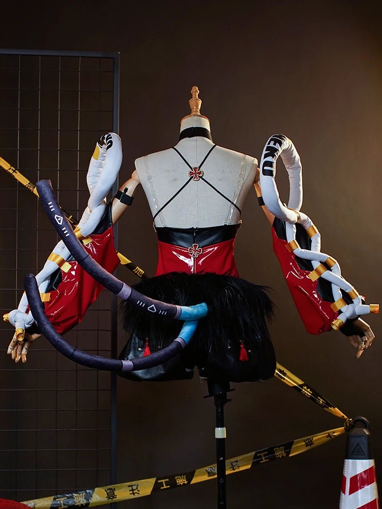 Traje de Cosplay Nekomata de Zenless Zone Zero para Mujer Nekomiya Mana Chica Gato Uniforme Rojo Conjunto Completo Halloween - Fantasia Cosera