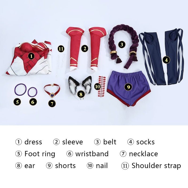 Disfraz de Cosplay de Ahri 2XKO de League of Legends para Halloween y Convenciones - Fantasia Cosera