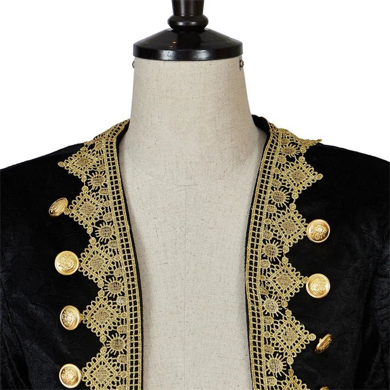 Chaqueta Gótica Príncipe Vintage para Hombres con Sombrero de Copa | Abrigo Retro Steampunk - Fantasia Cosera