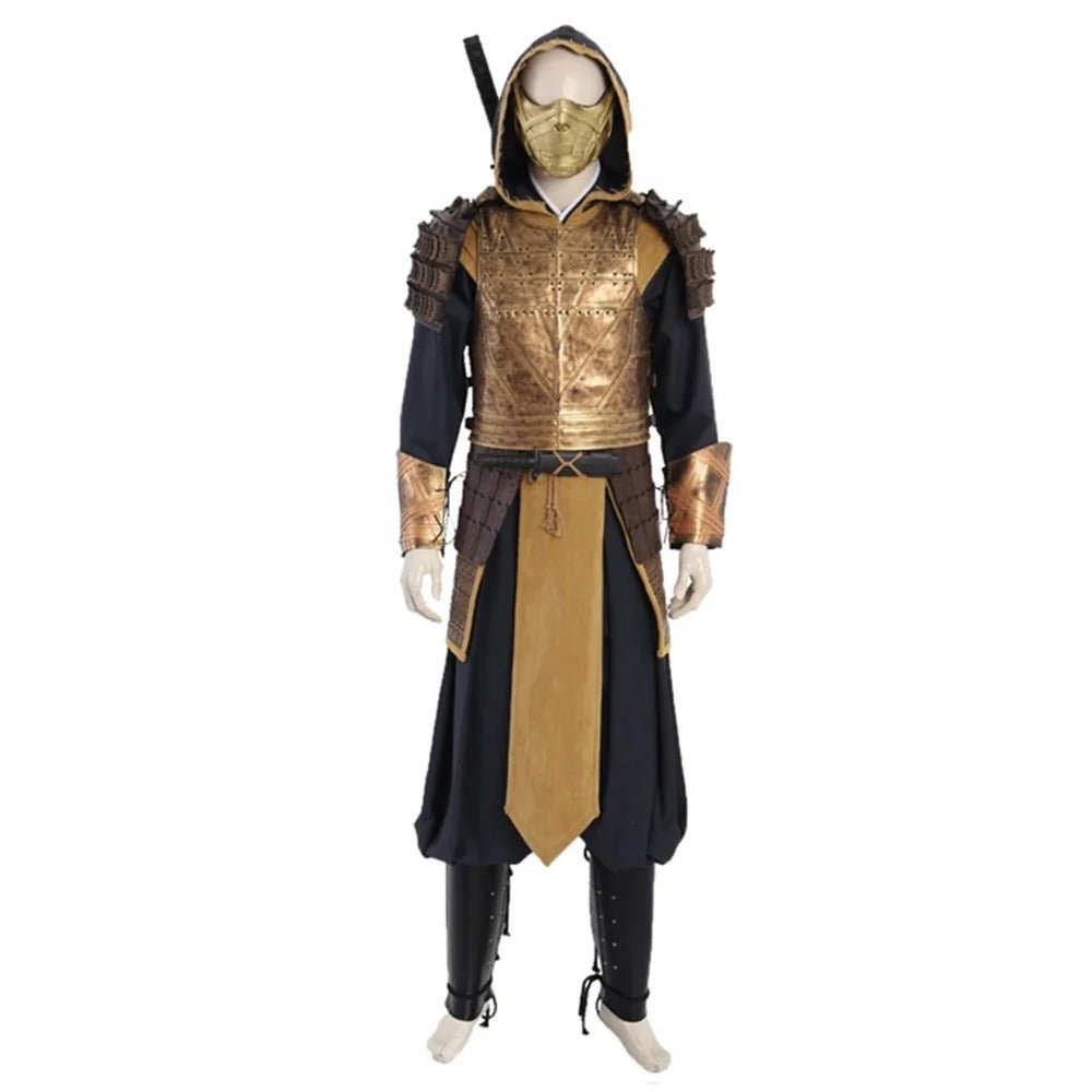 Traje de Cosplay de Scorpion Hanzo Hasashi de Mortal Kombat para Halloween y Fiestas - Fantasia Cosera