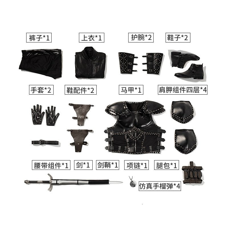 Traje de Cosplay de Geralt de Rivia para Hombres - Halloween, Carnaval, Juego de Rol, Conjunto de Disfraz - Fantasia Cosera