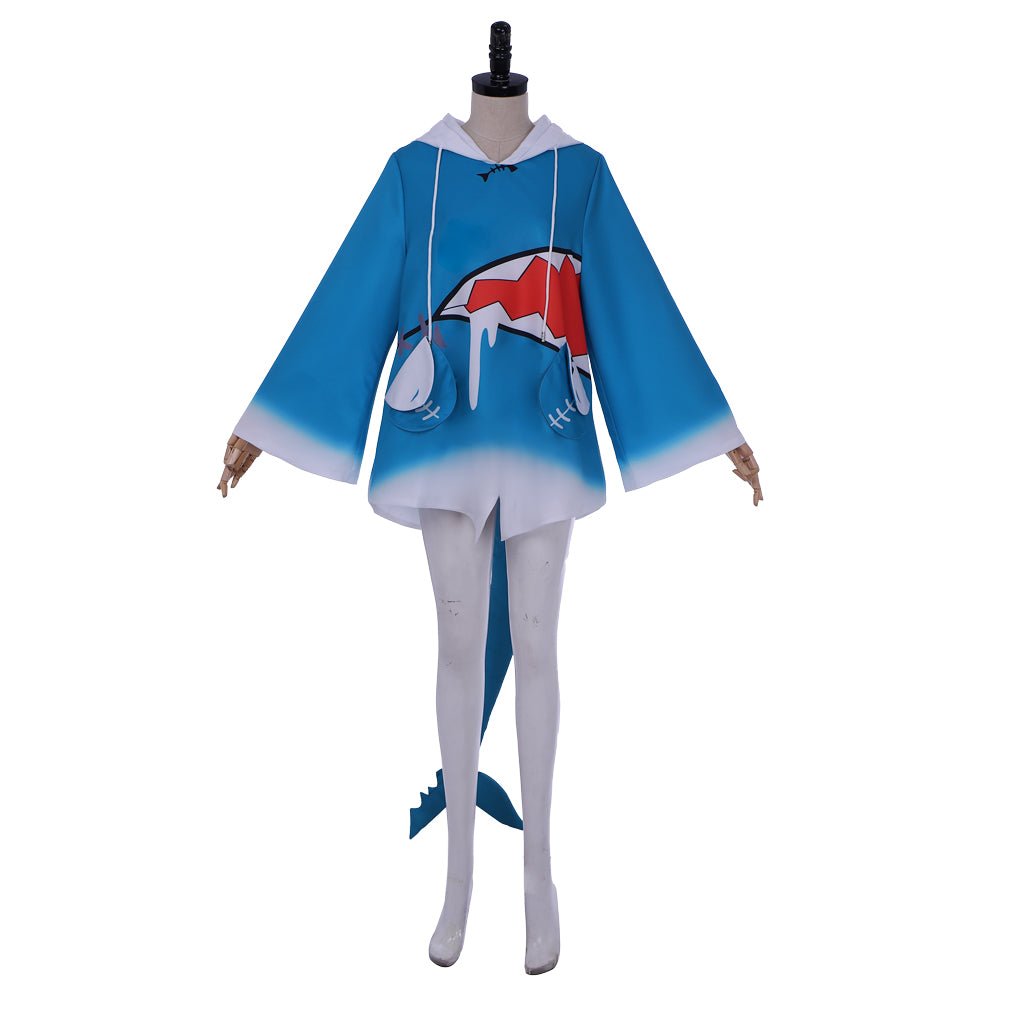 Traje de Cosplay de Chaqueta de Tiburón de Gawr Gura de Hololive VTuber - Fantasia Cosera