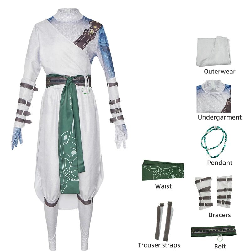 Traje de Cosplay Noble de Blanco de Black Myth Wukong | Túnica Blanca para Halloween para Hombres | Diseño Elegante para Fans - Fantasia Cosera