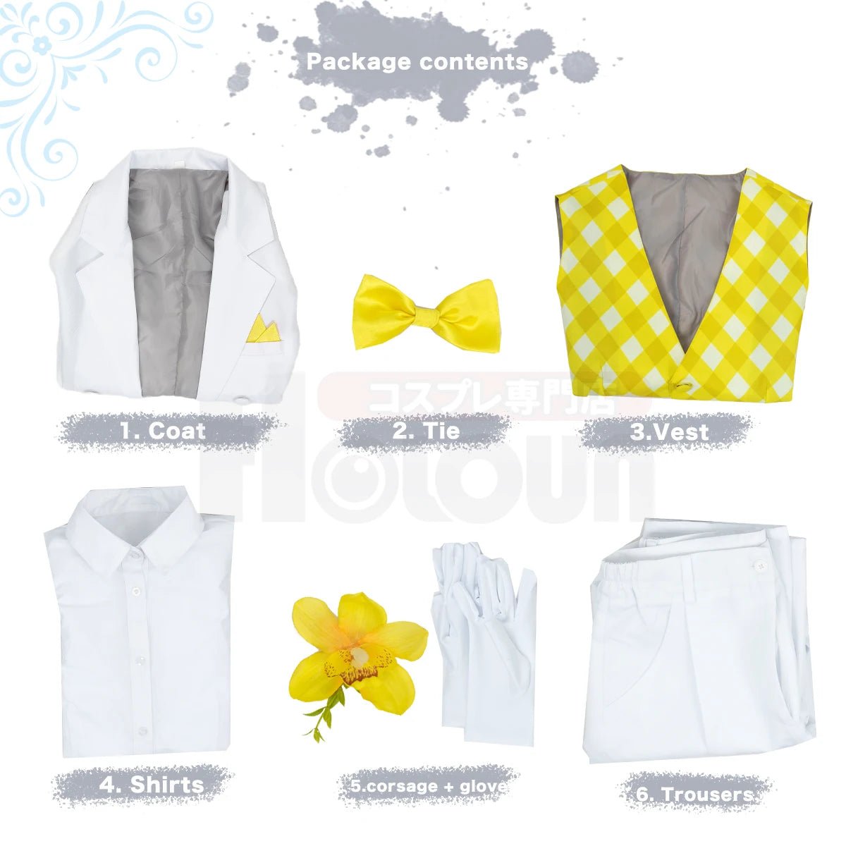 Traje de Cosplay de Bachira de Blue Lock con Peluca, Tuxedo y Rosa de Corsage - Fantasia Cosera