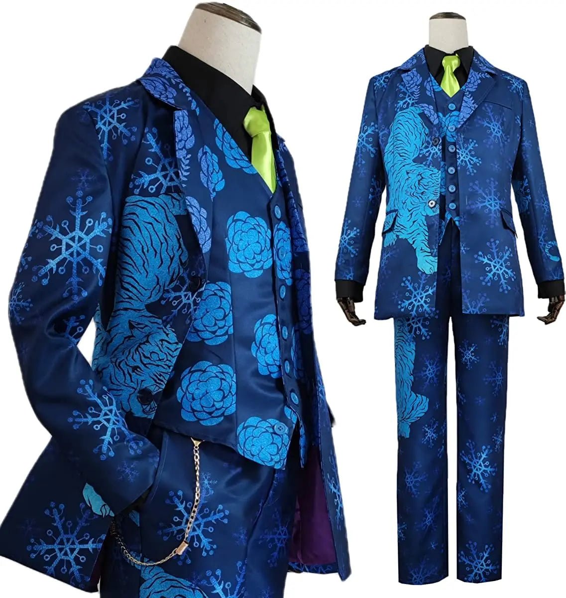 Traje de Exposición de Cosplay de Anime Tokyo Revengers Chifuyu Matsuno Abrigo Tigre Azul Nieve 7Pcs Set Halloween Navidad - Fantasia Cosera