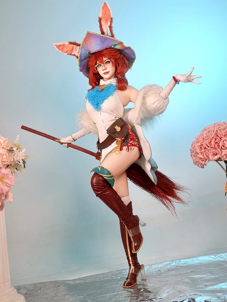 Traje de Cosplay de Aurora de LOL - Campeona La Bruja Entre Mundos - Disfraz de Halloween para Mujer con Sombrero - Fantasia Cosera