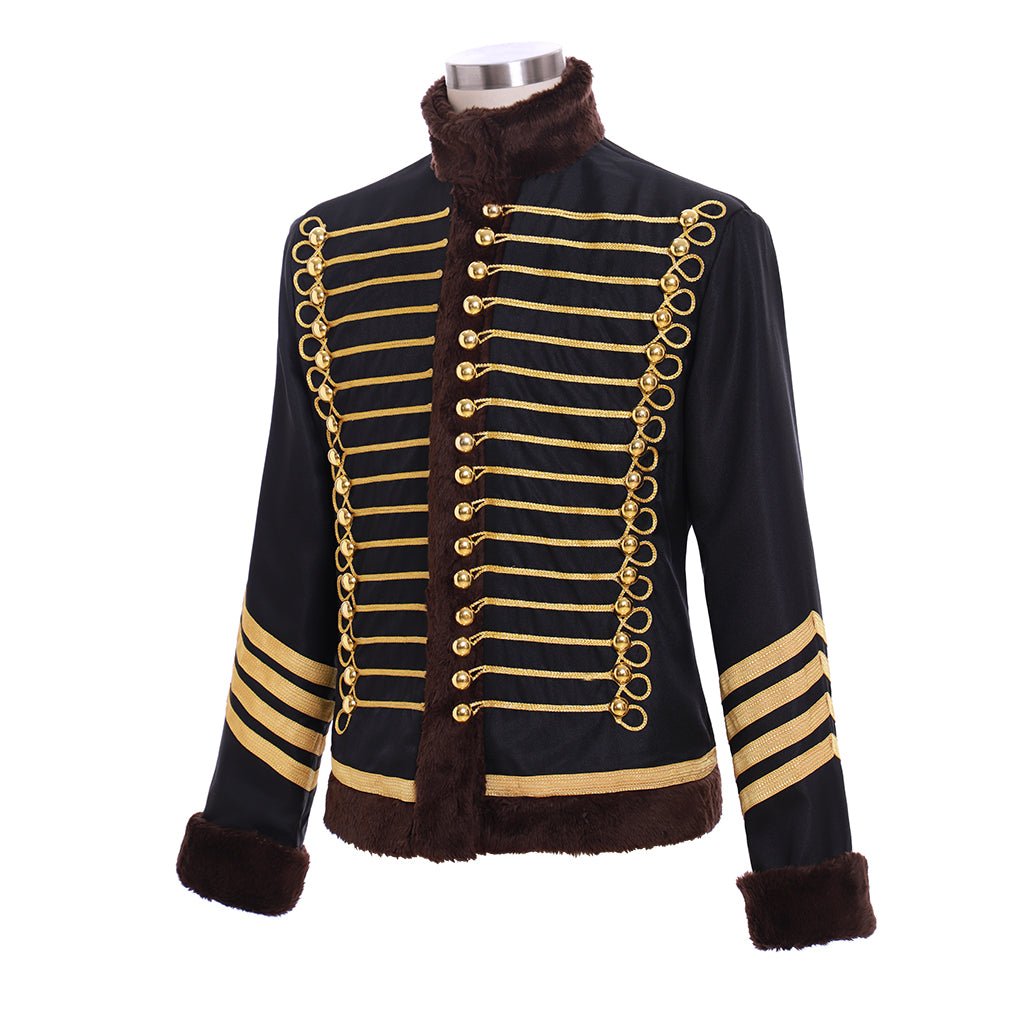 Chaqueta Tudor del Siglo XVIII para Hombre - Negro y Oro con Doble Botonadura - Fantasia Cosera