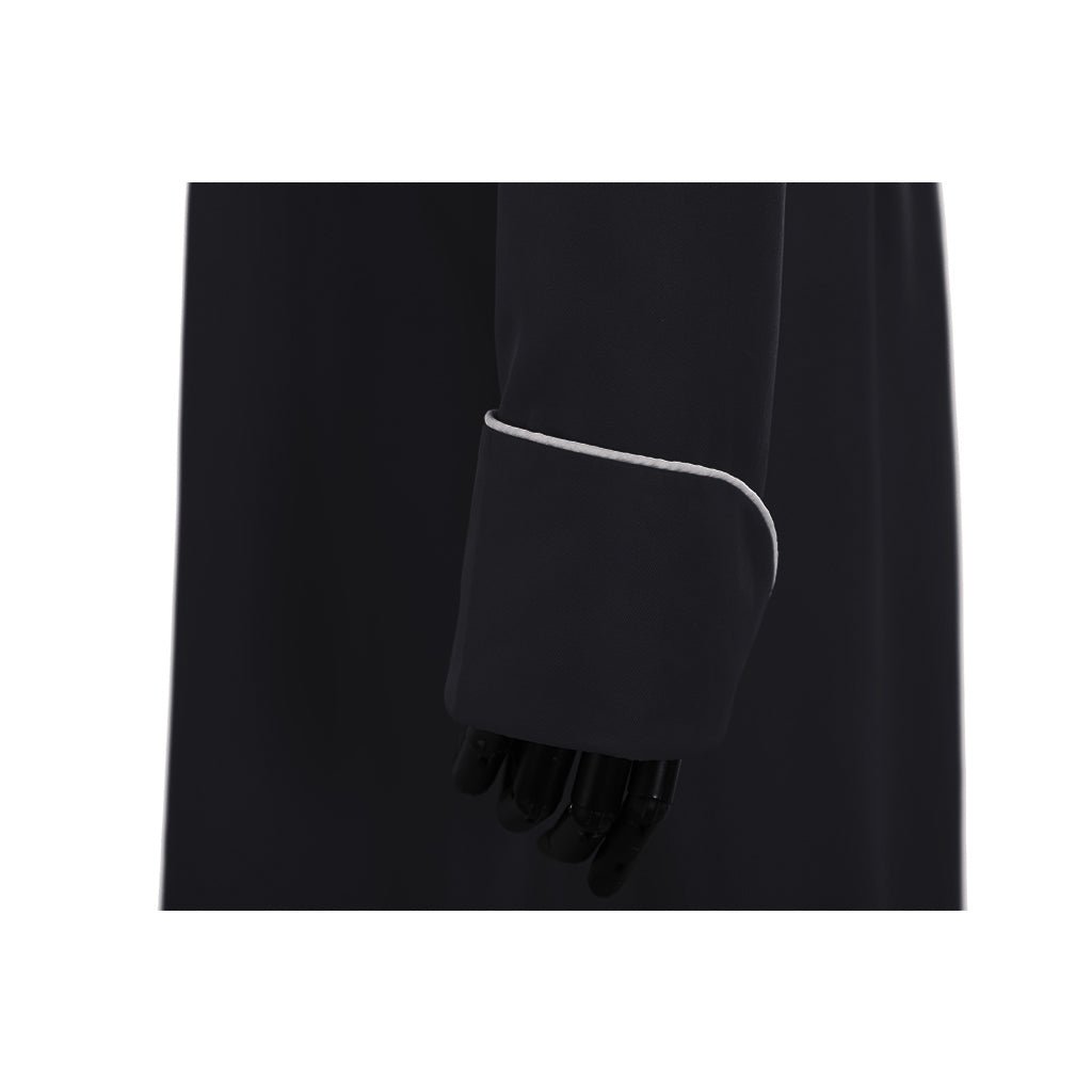 Traje de Cosplay de Sacerdote Cristiano Medieval para Hombre - Negro con Cuello Alto - Halloween, Carnaval, Eventos - Fantasia Cosera