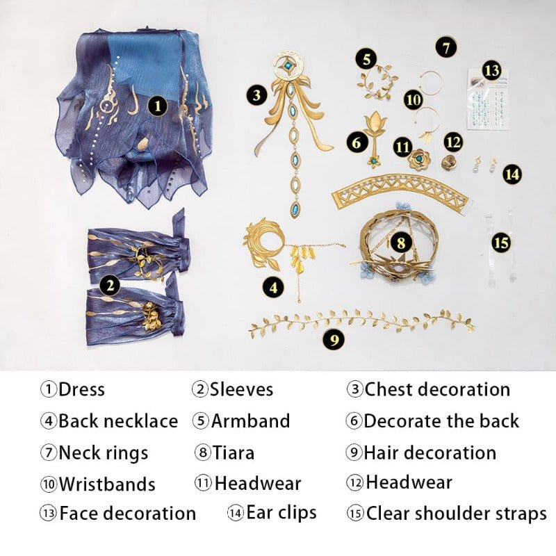 Traje de Cosplay Naiad/Grace para Halloween, Navidad y Eventos de Comic Con - Fantasia Cosera