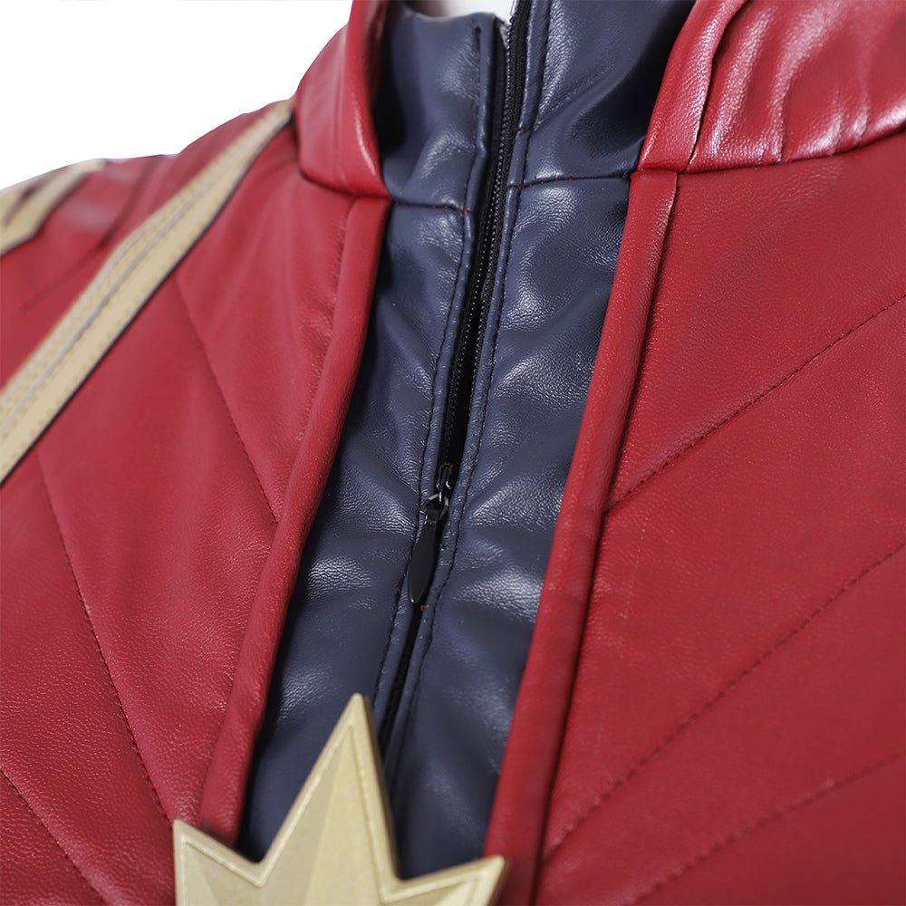 Traje de Cosplay de Captain Marvel Versión Roja - Outfit de Captain Marvel (Carol Danvers) de la Película - Fantasia Cosera