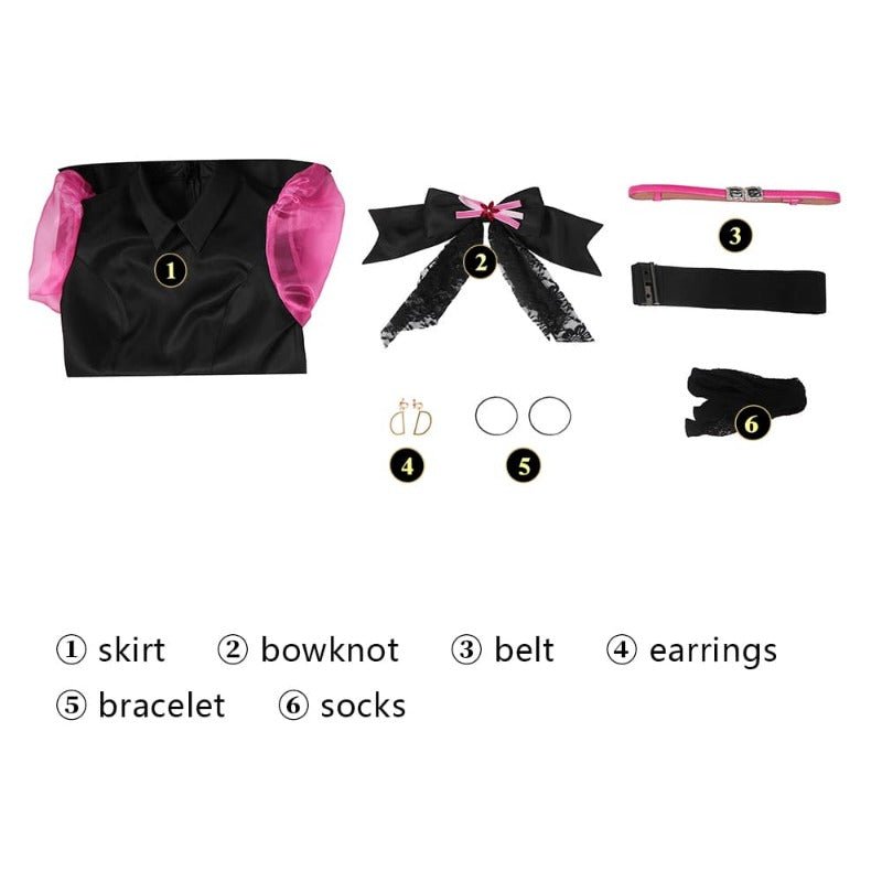 Traje de Cosplay de Draculaura de Monster High para Halloween y Carnaval Vestido Negro - Fantasia Cosera