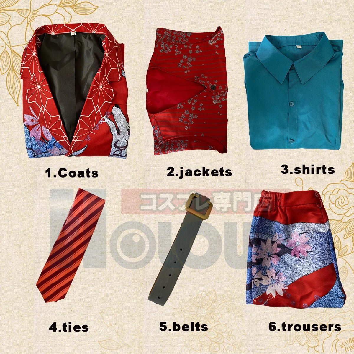 Traje de Cosplay Hajime Kokonoi Uniforme Zorro Rojo Tokyo Anime 6 Piezas Regalo Halloween Navidad - Fantasia Cosera