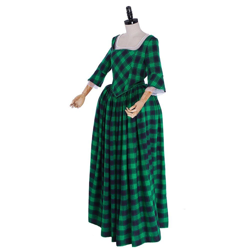 Vestido Rococó de Marie Antoinette del Siglo XVIII - Verde y Negro con Encaje - Fantasia Cosera