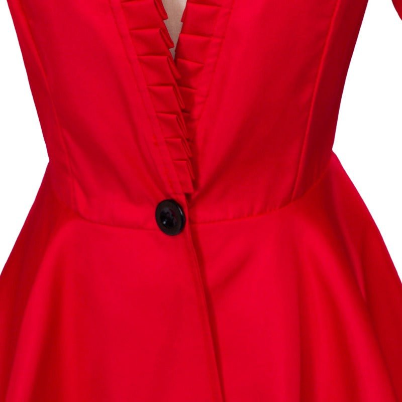 Vestido Gótico Medieval de Cocktail Alto-Bajo – Traje de Cosplay de Manga Larga para Mujer - Fantasia Cosera