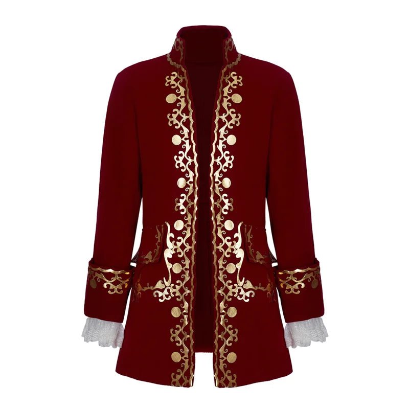 Traje de Rey Príncipe Tudor - Uniforme Noble Regente Colonial en Terciopelo Rojo | Serie Personalizada Fantasía Cosera - Fantasia Cosera