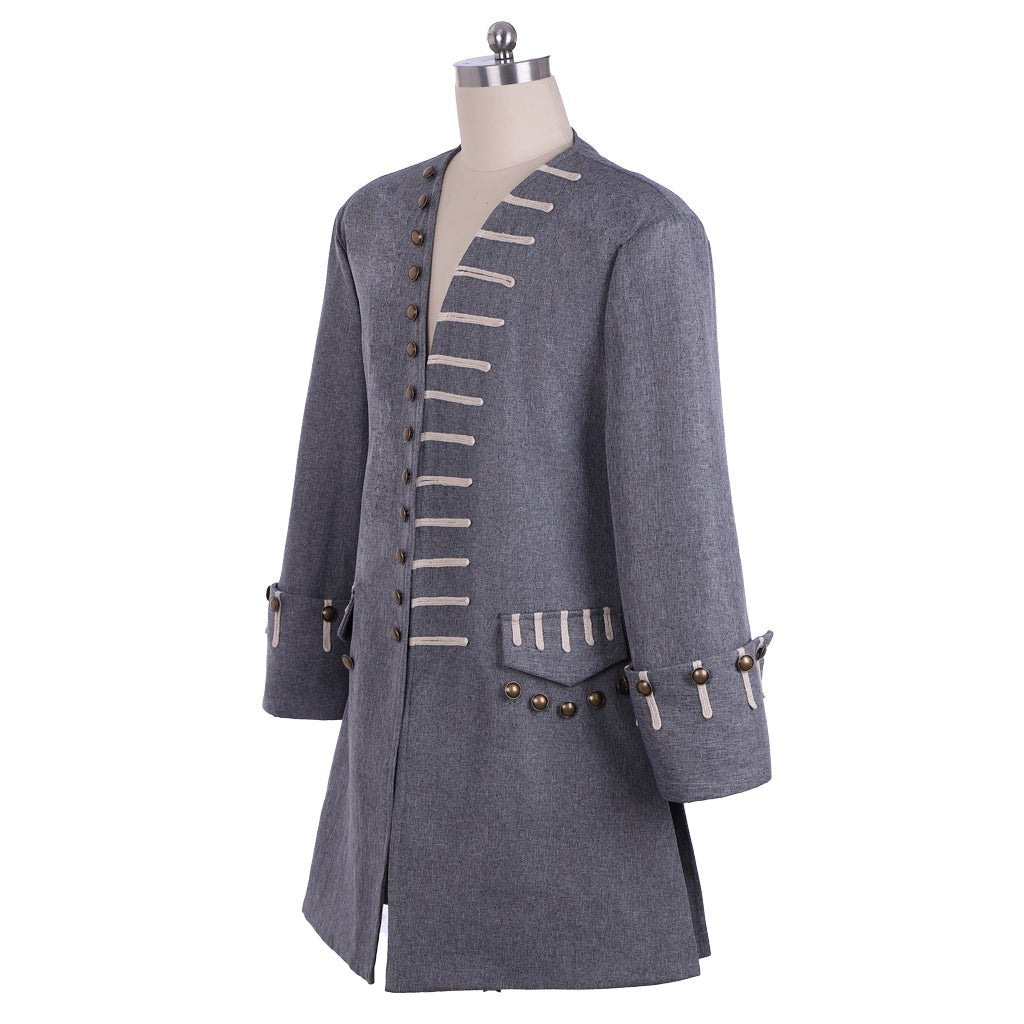 Chaqueta de Pirata para Hombre - Disfraz de Capitán Medieval Inspirado en Sparrow para Halloween - Fantasia Cosera