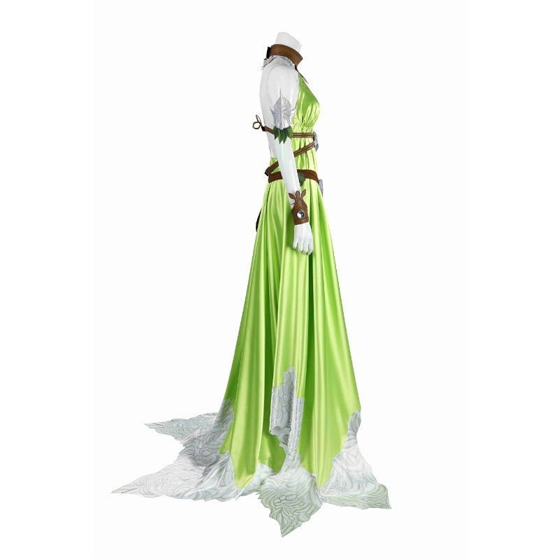 Traje de Nophica de FF14 Cosplay - Vestido Largo Verde para Halloween y Fiestas - Fantasia Cosera
