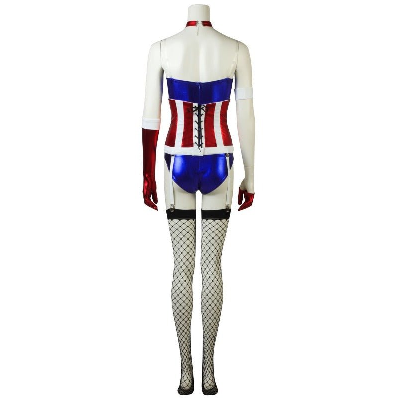 Traje de Cosplay de Capitana América Hombros al Descubierto para Niñas en Halloween y Fiestas - Fantasia Cosera