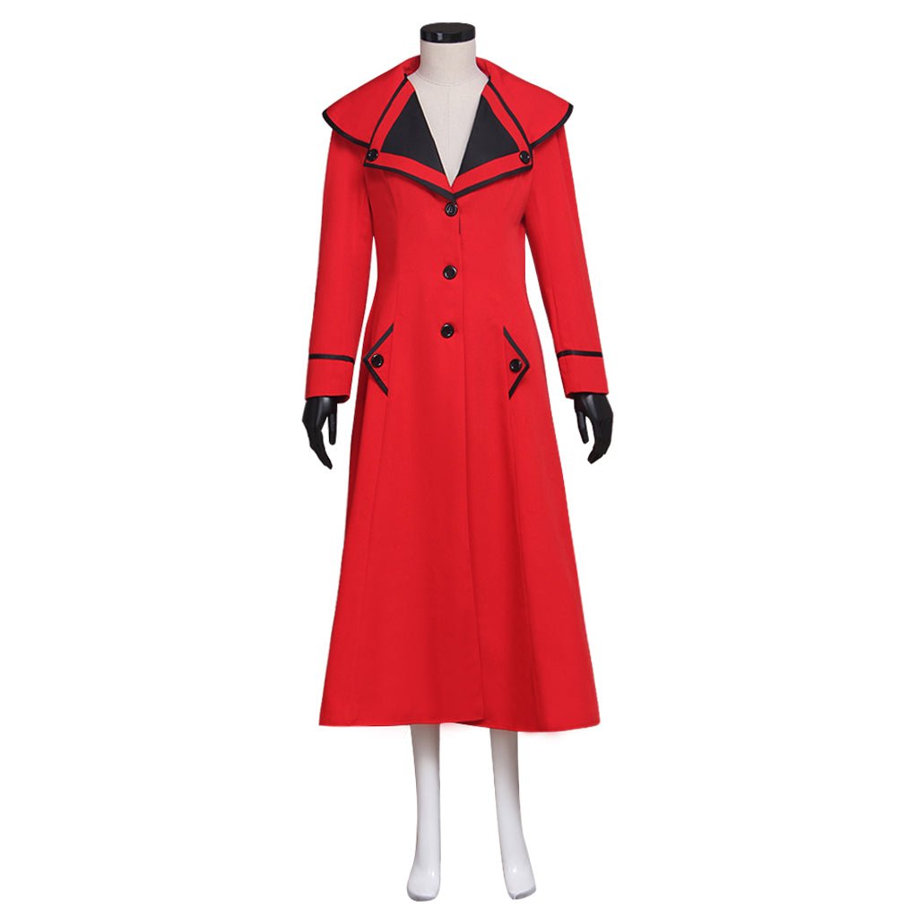 Traje de Cosplay de Mary Poppins Chaqueta Vestido Adulto Negro/Rojo - Fantasia Cosera