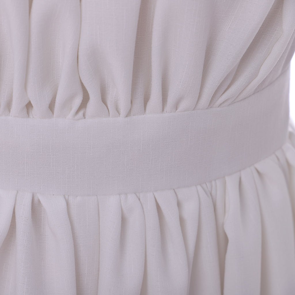 Elegante Vestido Regencia Blanco para Mujer - Estilo Clásico Jane Austen, Vestido de Bajo Busto para Baile, Traje de Boda Medieval - Fantasia Cosera