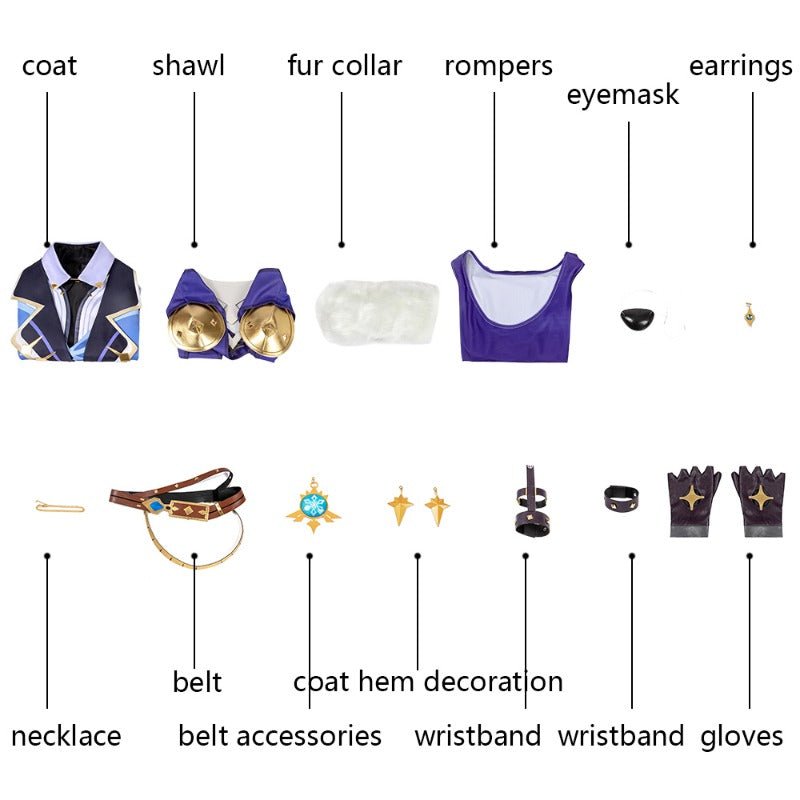 Disfraz de Kaeya de Genshin Impact para Hombres - Traje de Juego para Halloween - Fantasia Cosera