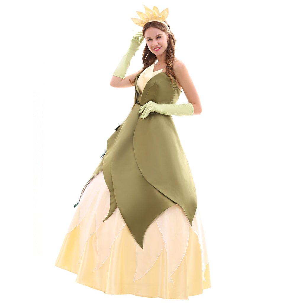 Serie de Trajes de Cosplay de la Princesa Tiana | Vestidos Elegantes para Cosplay, Fiestas y Halloween - Fantasia Cosera