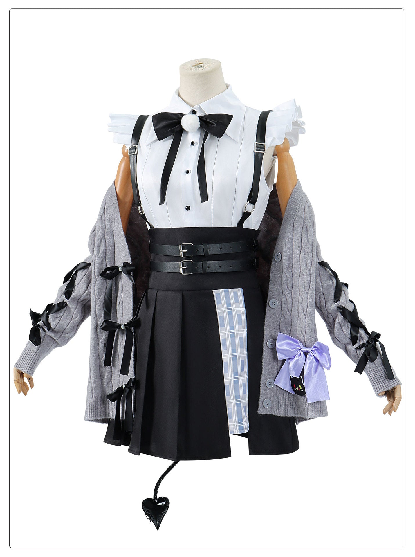 Traje de Cosplay de Tokoyami Towa VTuber - Atuendo de Idolo Virtual Gótico Lolita para Streamers - Fantasia Cosera