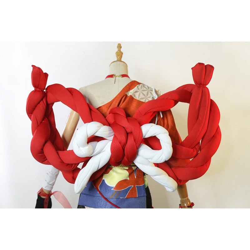 Traje de Cosplay de Yoimiya Kimono con Peluca | Outfit de Genshin Impact - Fantasia Cosera