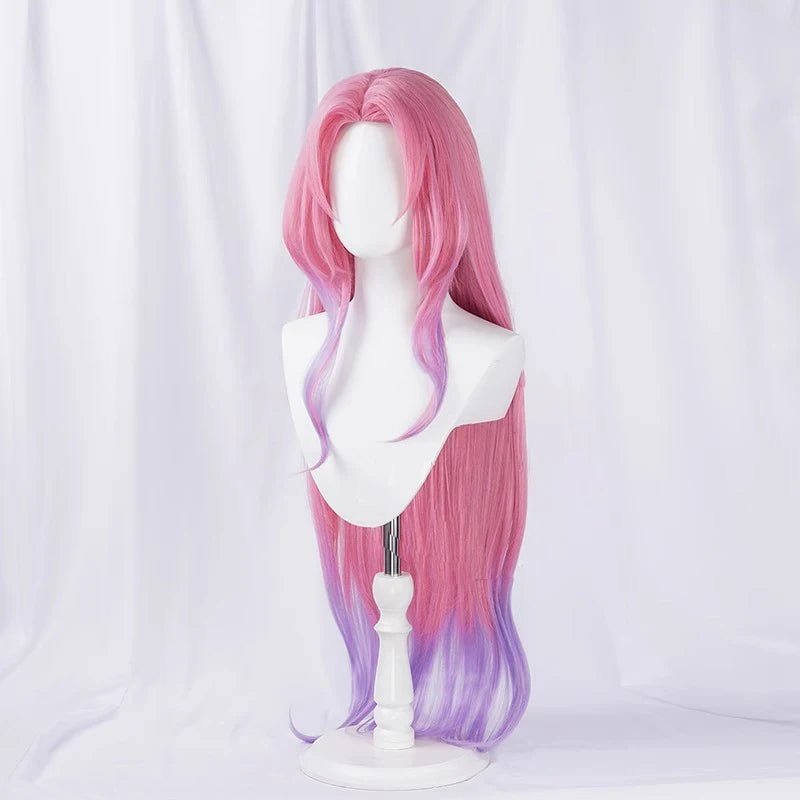 Peluca de Cosplay Seraphine Rosa Cristal LOL 85cm Mujer Largo Degradado - Fantasia Cosera